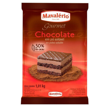 CHOCOLATE EM PÓ SOLÚVEL 50% CACAU MAVALÉRIO 1,01KG